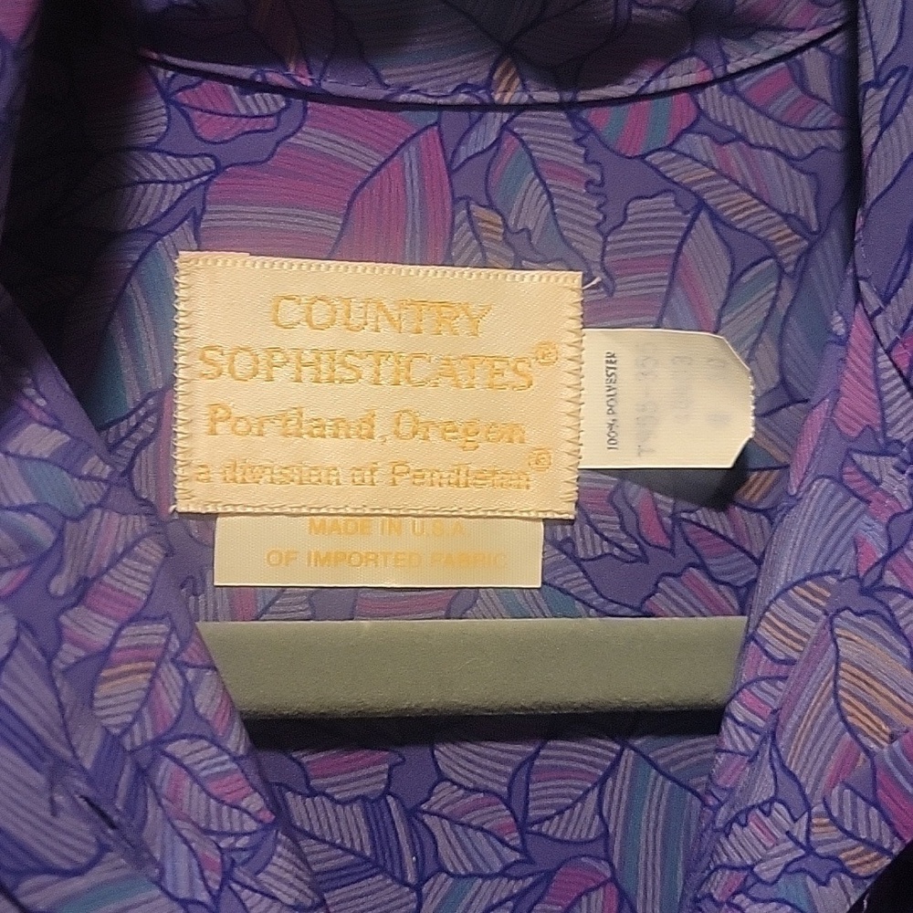 Vintage Pendleton Country Sophisticates Women's Button Up Blouse & Scarf/Bow 10 - Picture 5 of 8